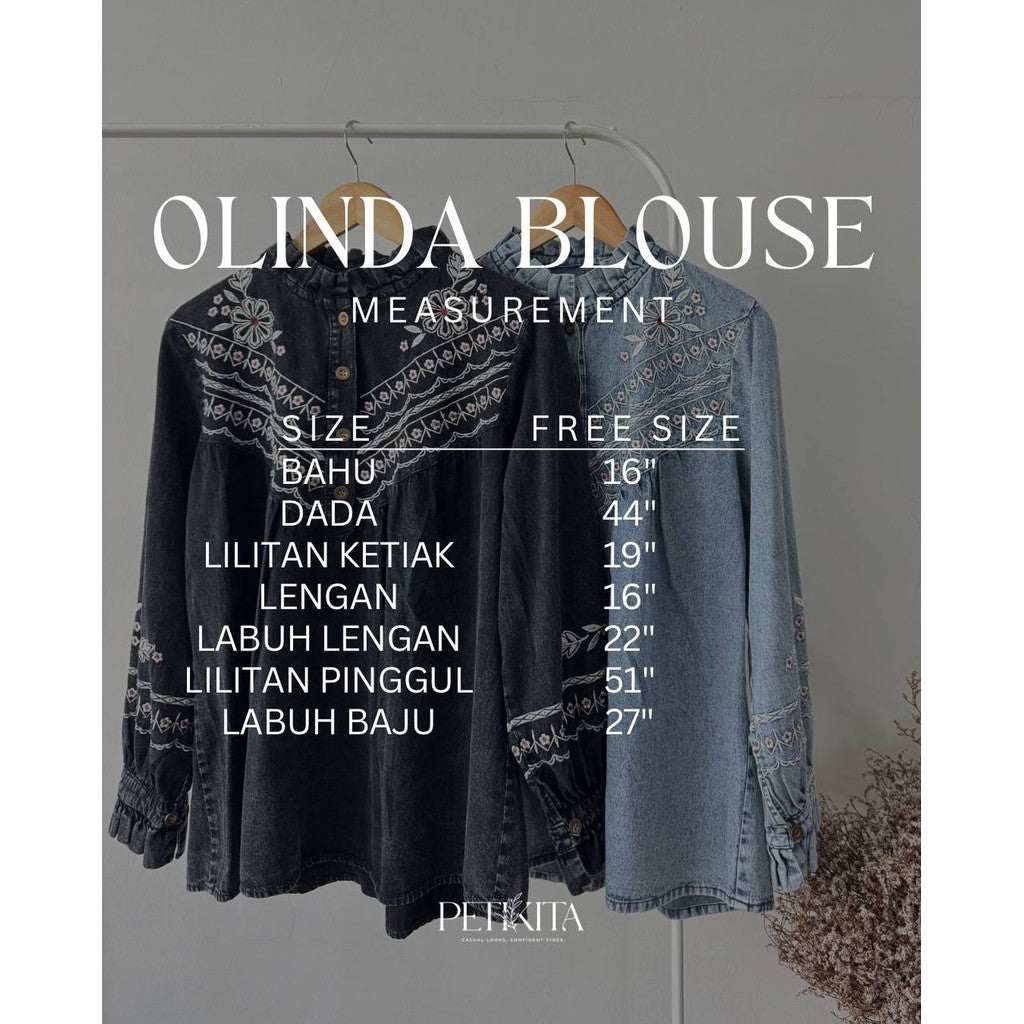 OLINDA BLAUS PETIKITA KASUAL