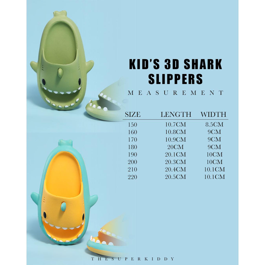 KIDS 3D SHARK SLIPPERS - 2 TONED